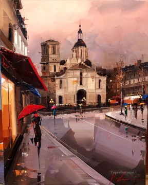 街並み Painting - カル ガジューム教会 パリ